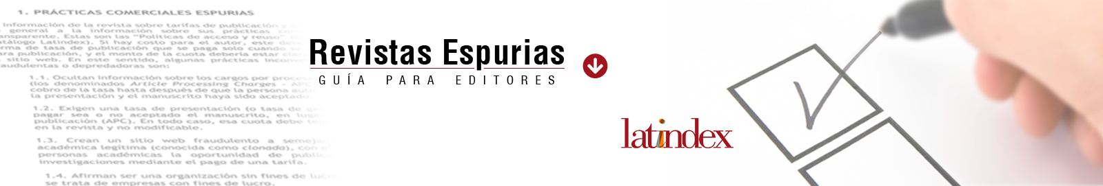 Imagen sobre la Revistas Espurias - Guía para el Editor Latindex