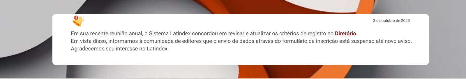 Imagen sobre suspensión de envío de datos